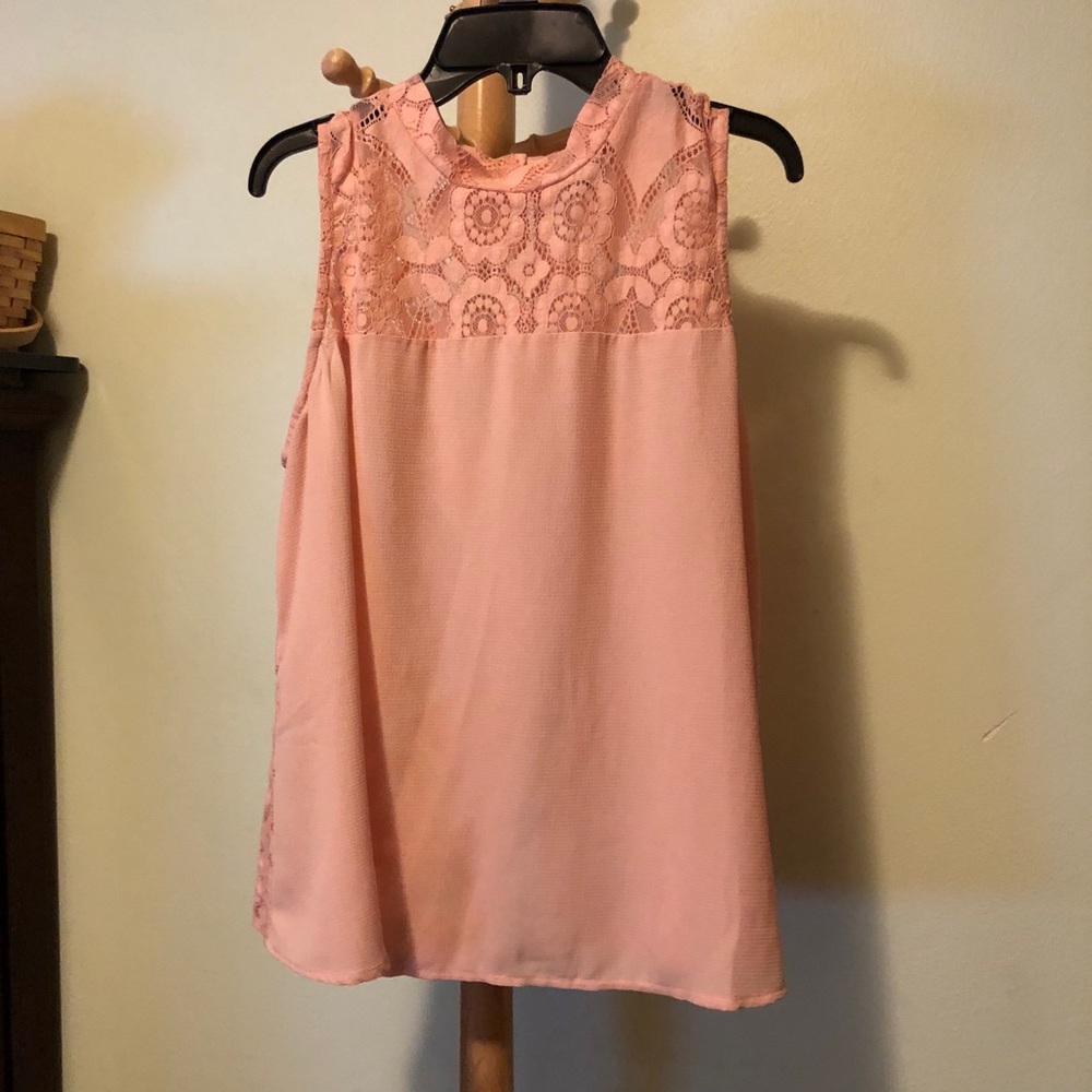 High Neck Lace Sleeveless Top